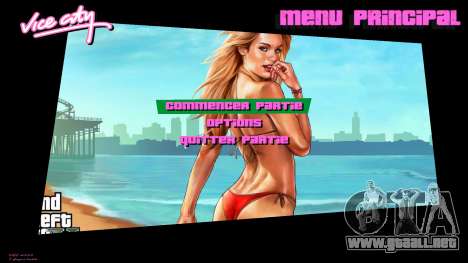Chica en la playa de GTA V Menú para GTA Vice City